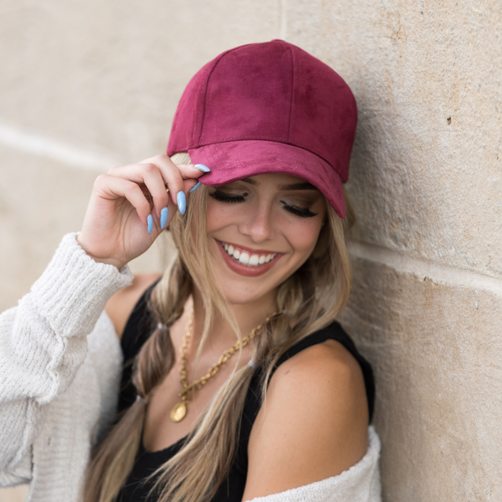 Suede Boyfriend Ball Cap Hat | AILI'S CORNER