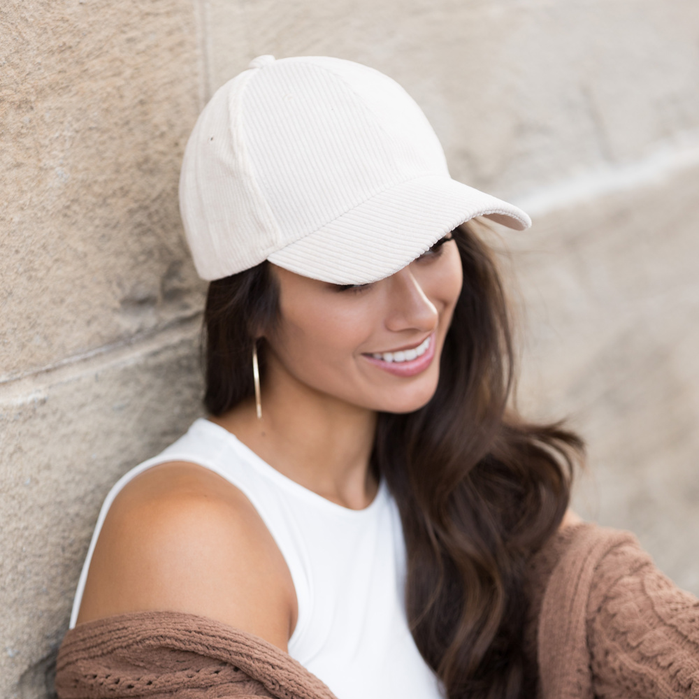 Corduroy Boyfriend Ball Cap | AILI'S CORNER