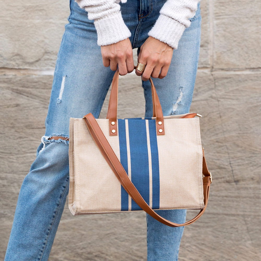 Canvas Stripe Tote | AILI'S CORNER