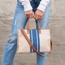  Canvas Stripe Tote | AILI'S CORNER