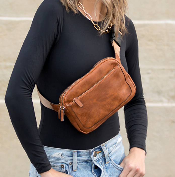 Presly Vegan Leather Everywhere Crossbody Sling Belt Bag | AILI'S CORNER