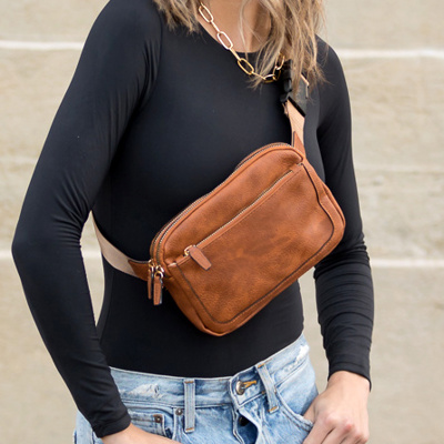 Presly Vegan Leather Everywhere Crossbody Sling Belt Bag | AILI'S CORNER