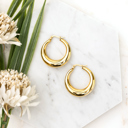  18K STAINLESS STEEL MOD HOOP EARRINGS  | AILI'S CORNER