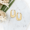  18K STAINLESS STEEL MINI RECTANGLE HOOP EARRINGS  | AILI'S CORNER