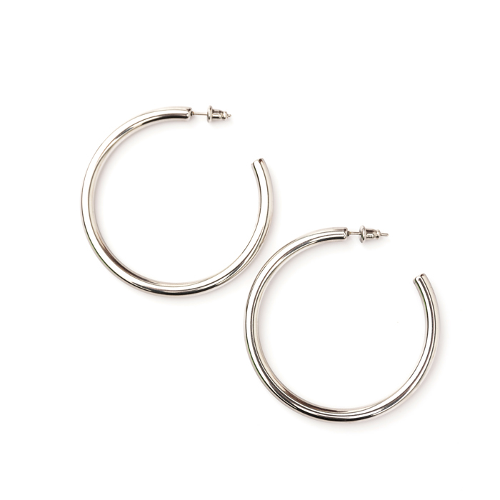 14K STAINLESS STEEL OPEN HOOP EARRINGS  | AILI'S CORNER