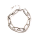 Silver 18K STAINLESS STEEL LAYERED PAPERCLIP BRACELET | AILI'S CORNER