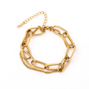 Gold 18K STAINLESS STEEL LAYERED PAPERCLIP BRACELET | AILI'S CORNER