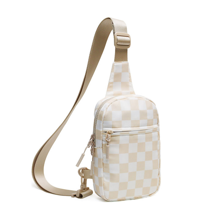 Kenzie Nylon Checkered Sling Bag | AILI'S CORNER