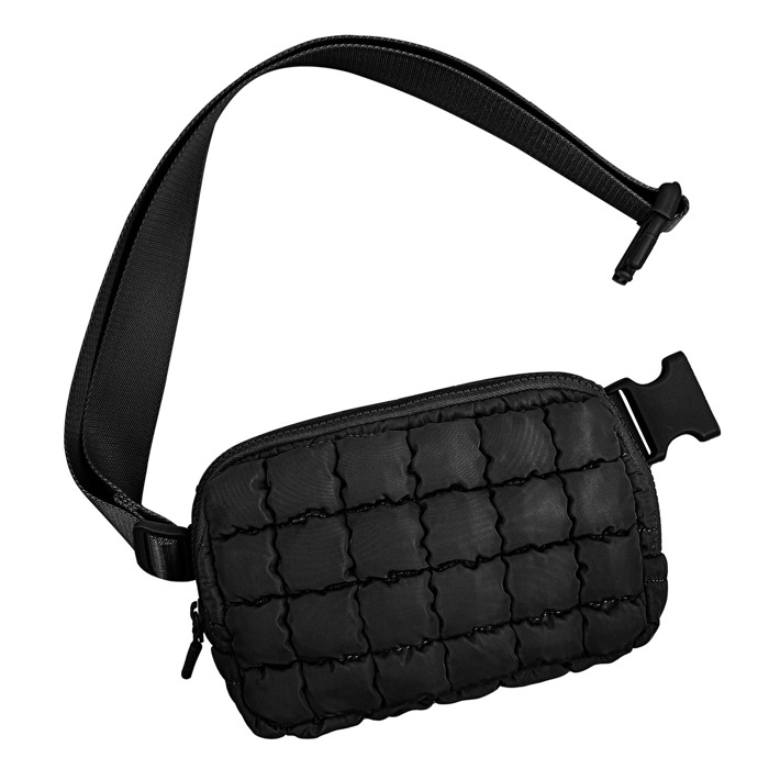 Alva Mixed Media Check Sling Belt Bum Bag