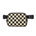 Black Alva Mixed Media Check Sling Belt Bum Bag