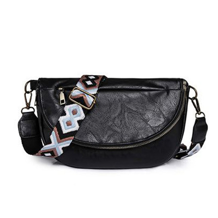 Callie Fold-Over Leather Crossbody Sling Bag | AILI'S CORNER