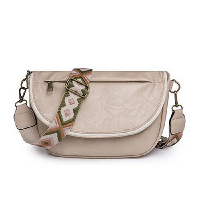 Callie Fold-Over Leather Crossbody Sling Bag | AILI'S CORNER