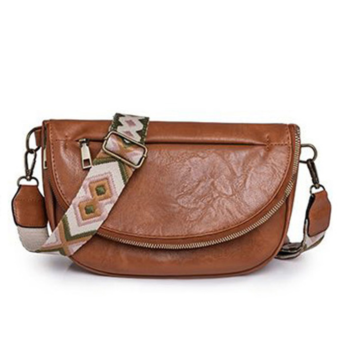 Callie Fold-Over Leather Crossbody Sling Bag | AILI'S CORNER