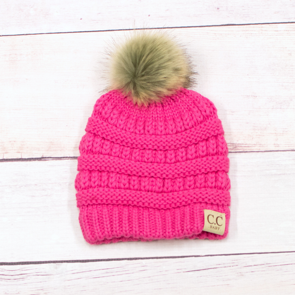 CC Baby Fur Pom Beanie | AILI'S CORNER