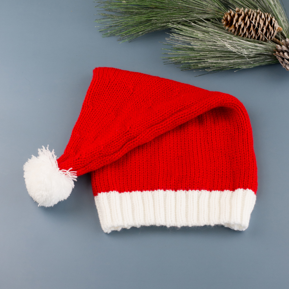 Knit Santa Stocking Beanie Hat | AILI'S CORNER