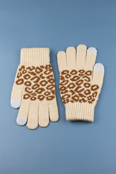 Leopard Stretch Touch Gloves