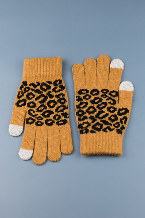 Leopard Stretch Touch Gloves