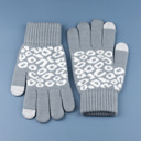 Gray Leopard Stretch Touch Gloves