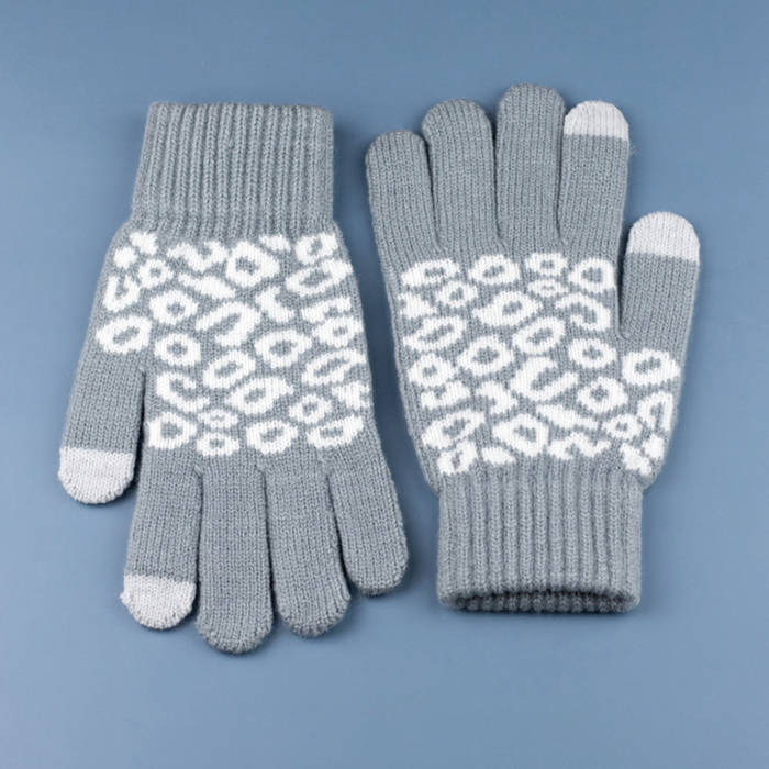 Leopard Stretch Touch Gloves