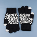 Black Leopard Stretch Touch Gloves