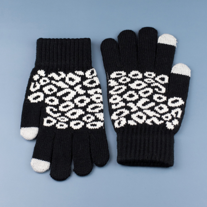 Leopard Stretch Touch Gloves