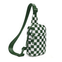 Eucalyptus Kenzie Nylon Checkered Sling Bag | AILI'S CORNER