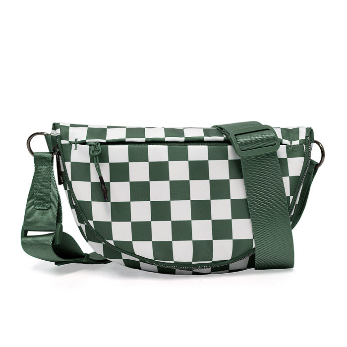 Olivia Nylon Checkered Foldover Crossbody | AILI'S CORNER