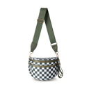 Eucalyptus Check  Frankie Oversize Double Zip Print Crescent Sling | AILI'S CORNER