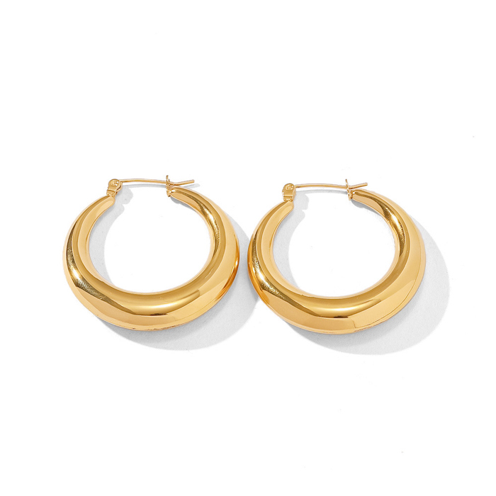 18K STAINLESS STEEL MOD HOOP EARRINGS  | AILI'S CORNER