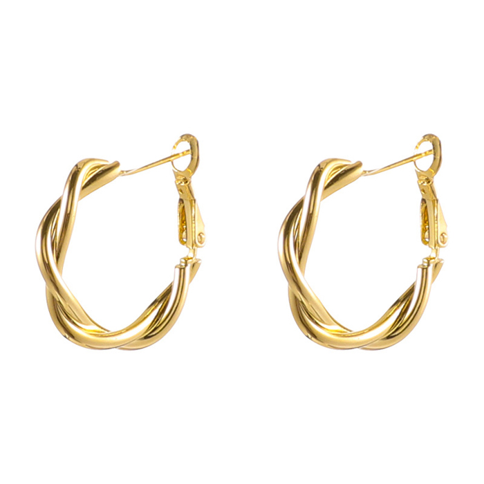 18K STAINLESS STEEL TWISTED HOOP EARRINGS | AILI'S CORNER