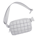 Gray Evyn Quilted Puffer Crossbody Sling Belt Bum Bag | AILI'S CORNER