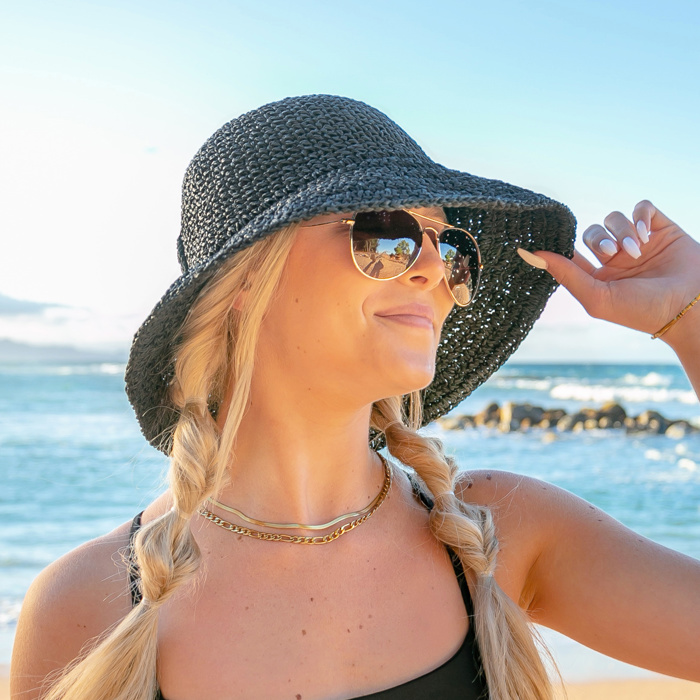 Bow Accent Straw Hat | AILI'S CORNER