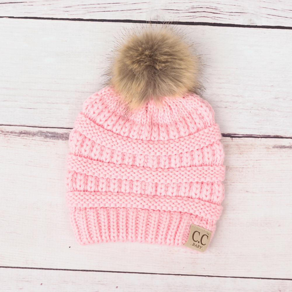 CC Baby Fur Pom Beanie | AILI'S CORNER