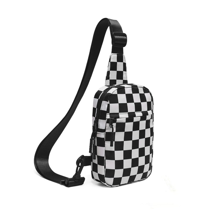 Kenzie Nylon Checkered Sling Bag | AILI'S CORNER
