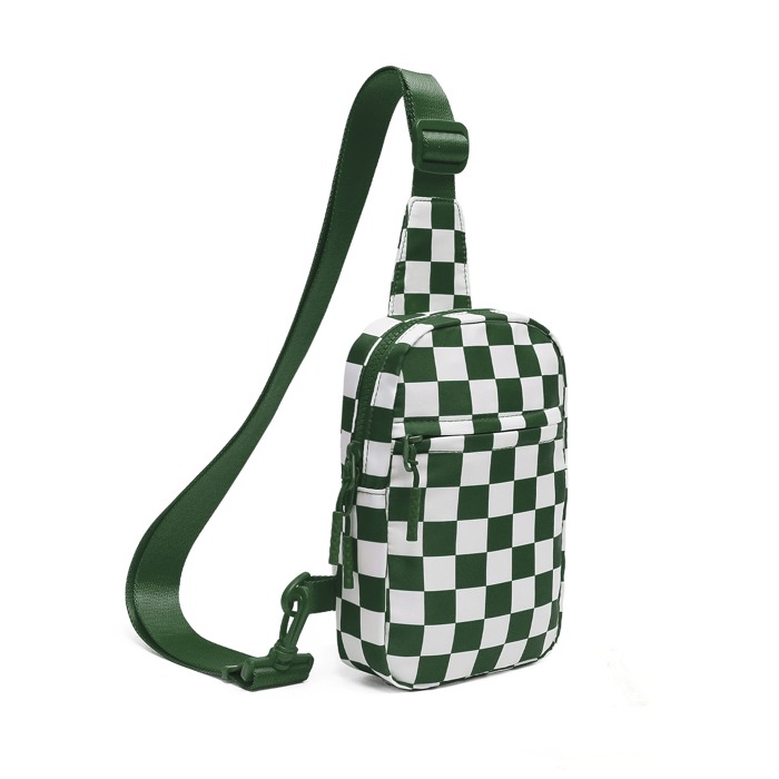 Kenzie Nylon Checkered Sling Bag | AILI'S CORNER
