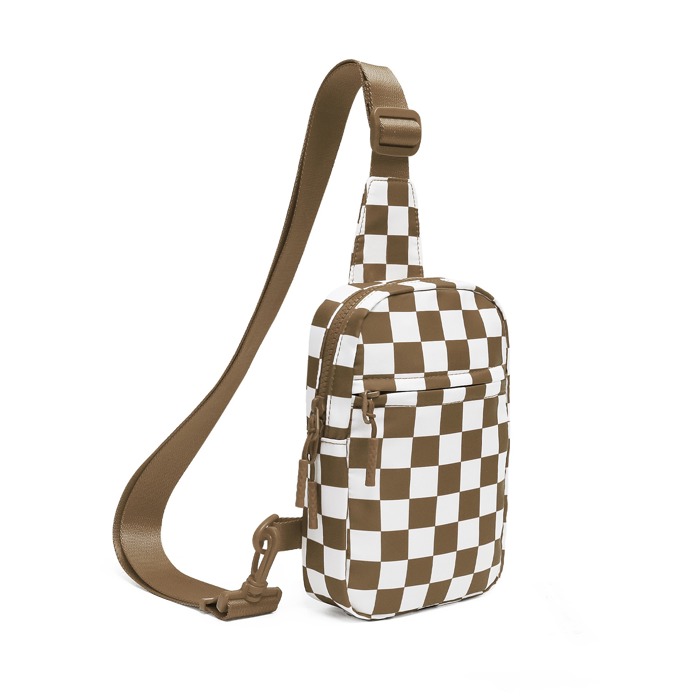 Kenzie Nylon Checkered Sling Bag | AILI'S CORNER