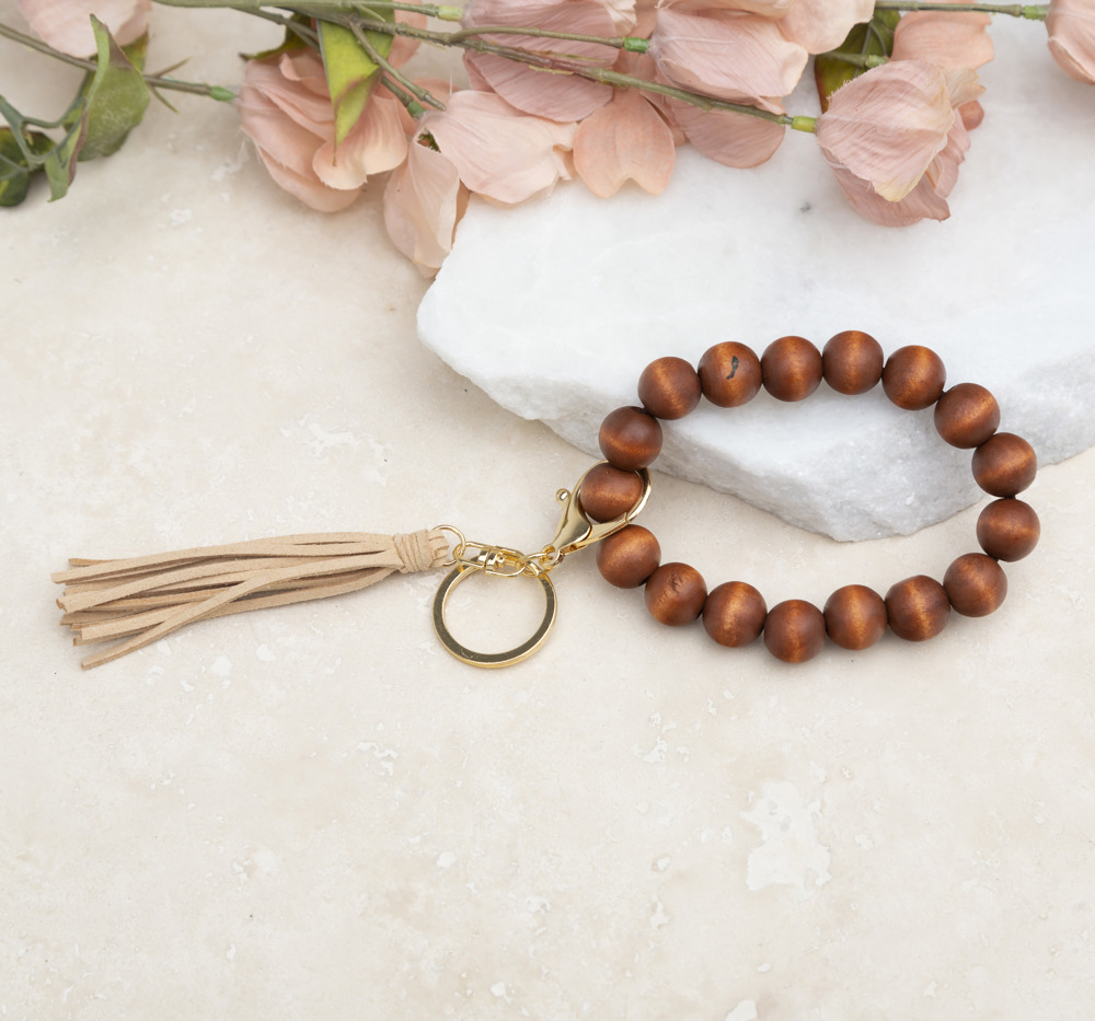 Wooden Key Ring Bracelet | AILI'S CORNER