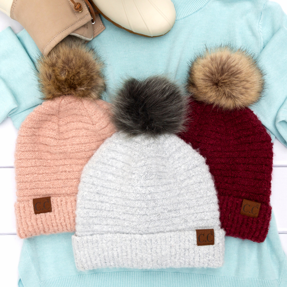 C.C® Ultra Soft Fur Pom Beanie | AILI'S CORNER