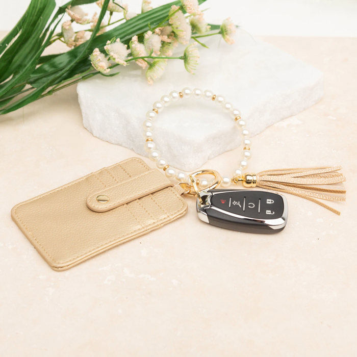Pearl Key Ring Wallet Bracelet | AILI'S CORNER