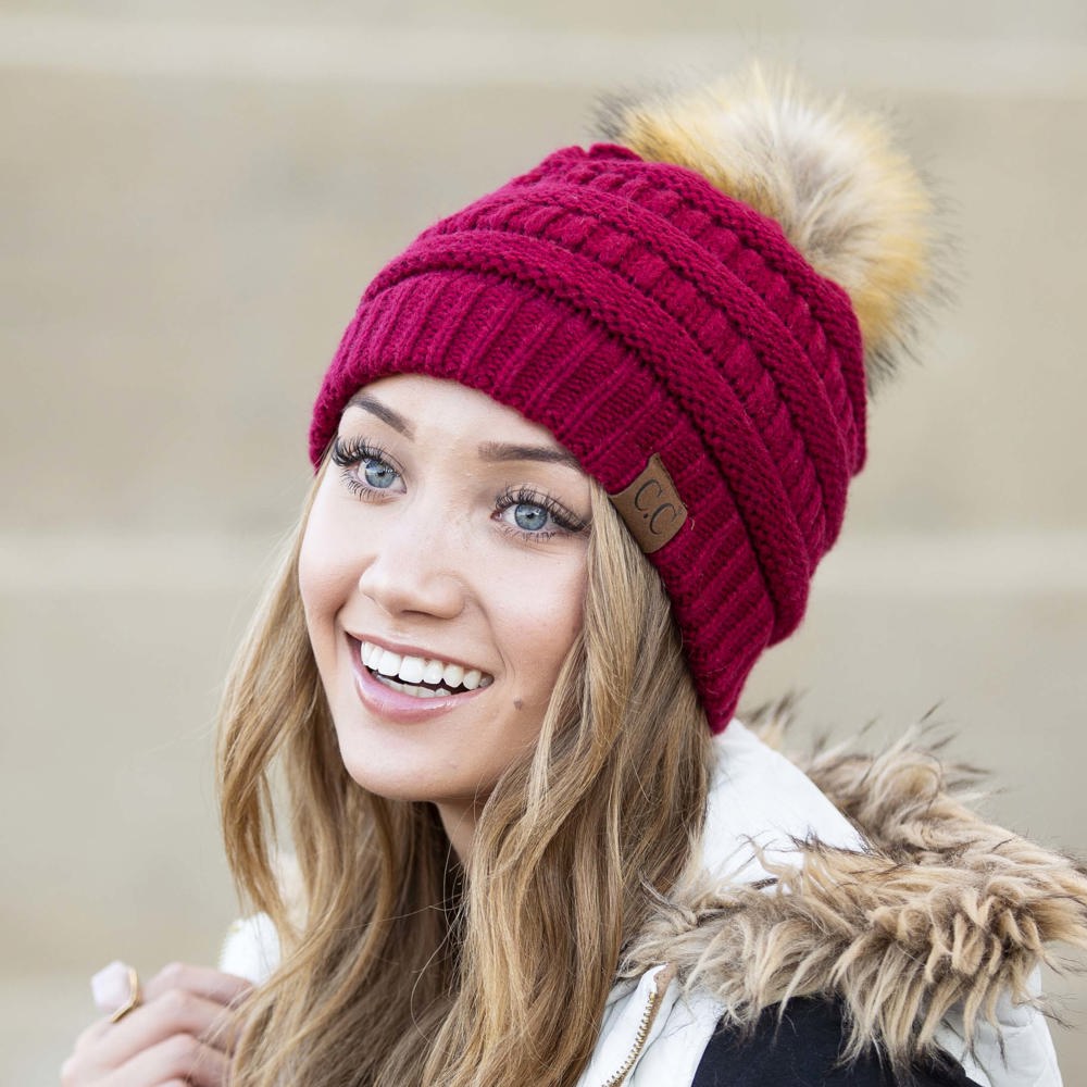 C.C® Fur Pom Beanie