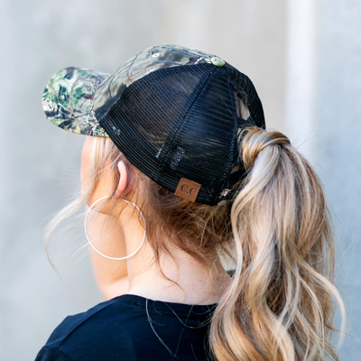 C.C® Mossy Oak Criss-Cross Pony Cap Hat | AILI'S CORNER