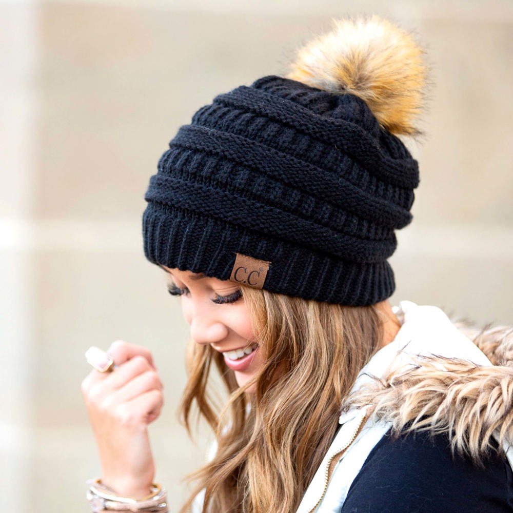 C.C® Fur Pom Beanie