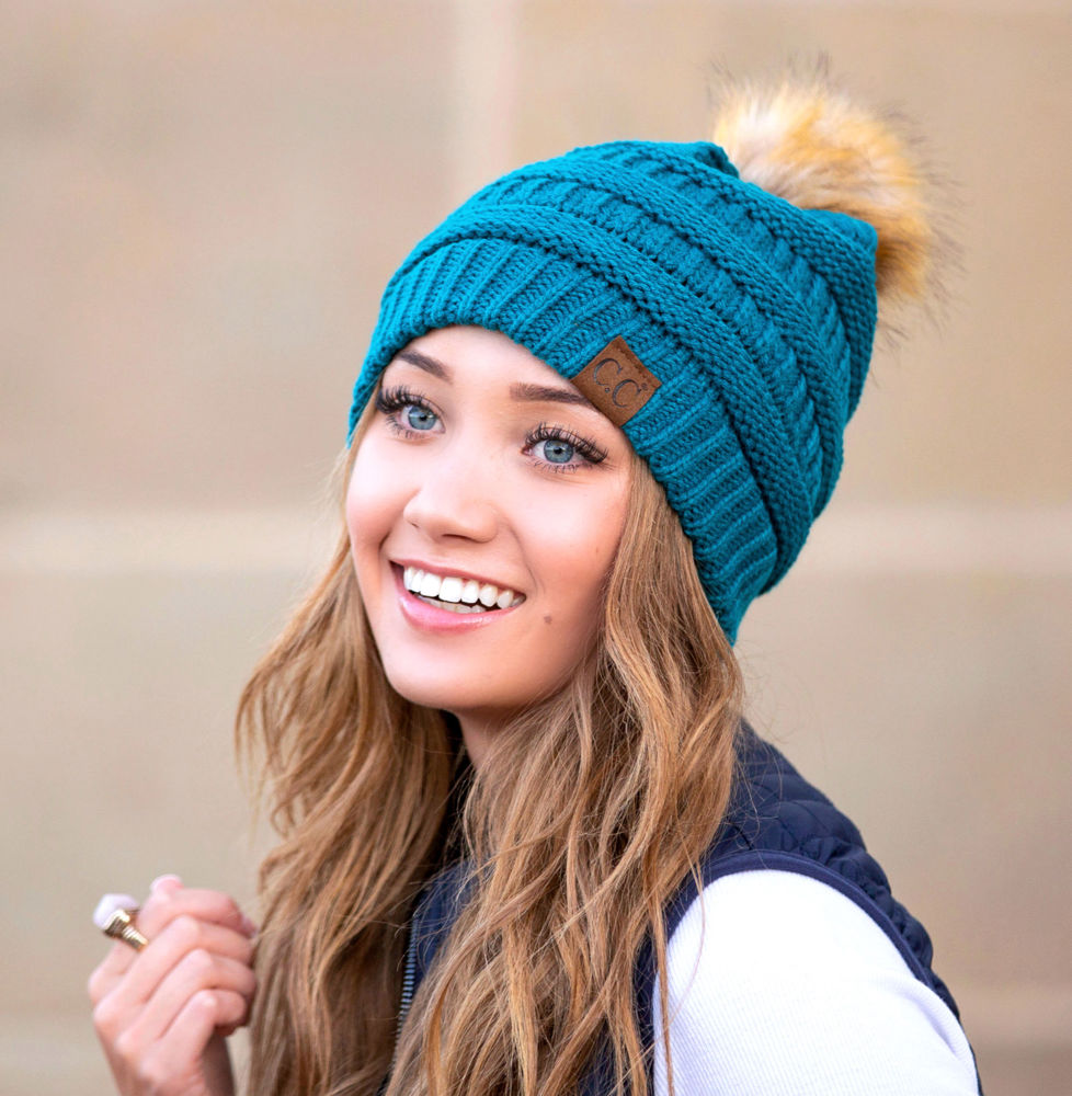 C.C® Fur Pom Beanie