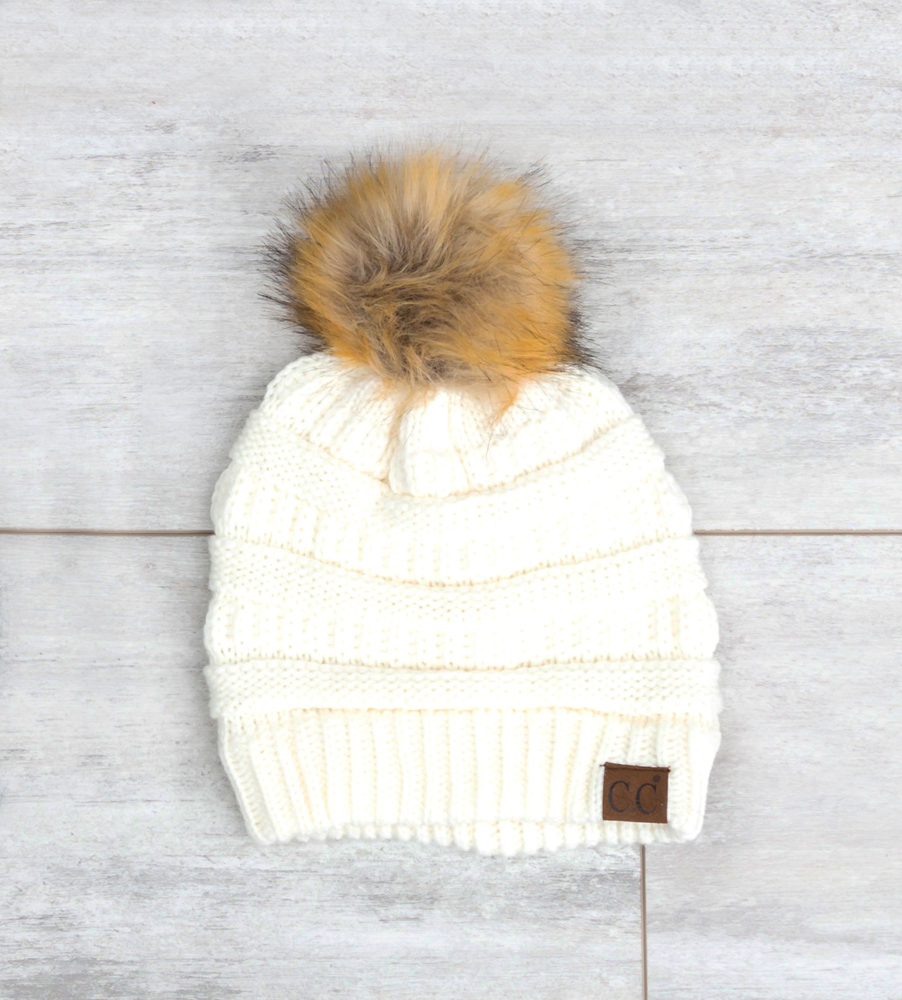 C.C® Fur Pom Beanie