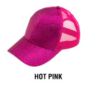 Hot-Pink C.C Glitter Messy Bun Hats | AILI'S CORNER