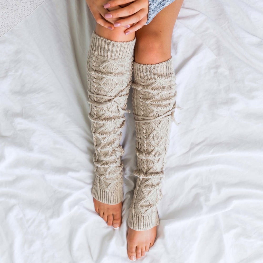 Long Cable-Knit Leg Warmers | AILI'S CORNER