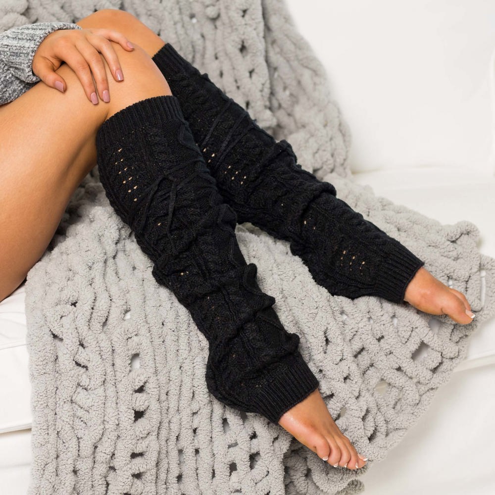 Long Cable-Knit Leg Warmers | AILI'S CORNER