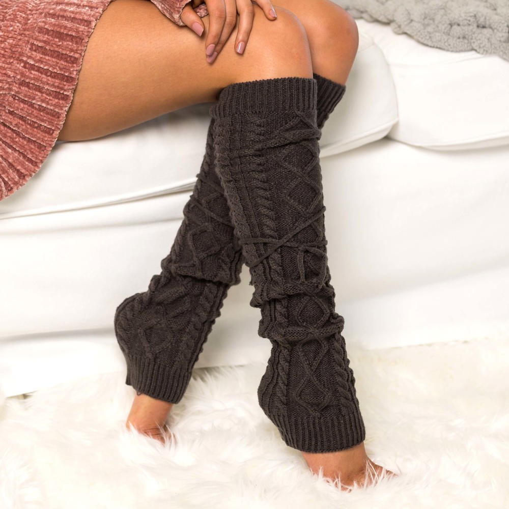 Long Cable-Knit Leg Warmers | AILI'S CORNER