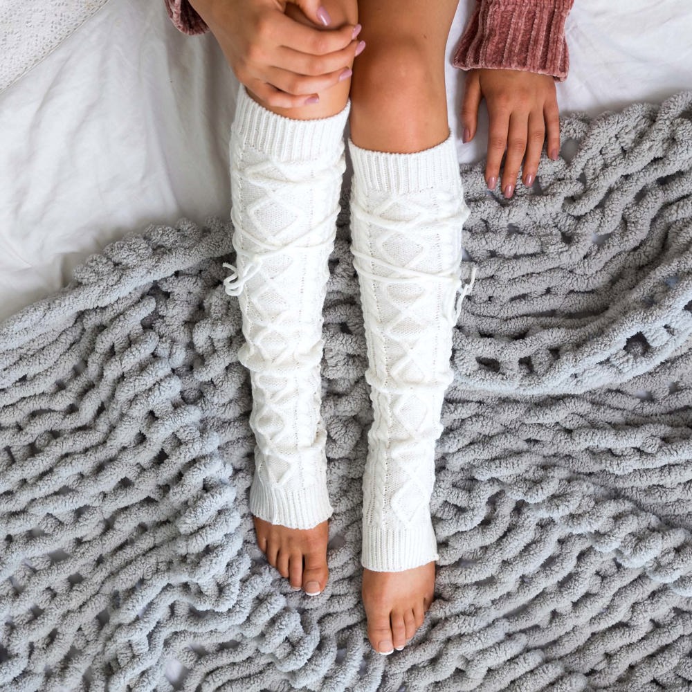 Long Cable-Knit Leg Warmers | AILI'S CORNER