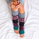 Hunter Green Nordic Snowflake Leg Warmers | AILI'S CORNER